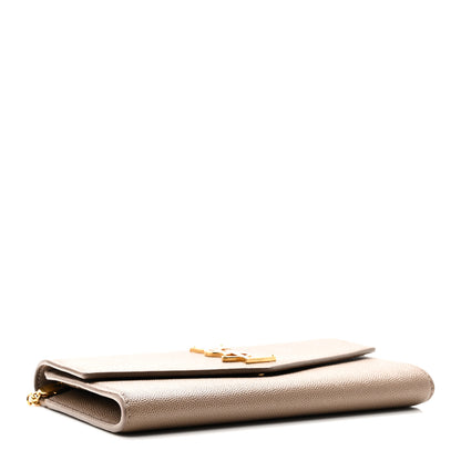 Saint Laurent Grain De Poudre Monogram Uptown Chain Wallet Taupe 5 of 11
