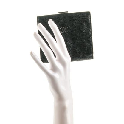 Chanel Caviar Quilted Compact French Flap Wallet Black 2 of 8