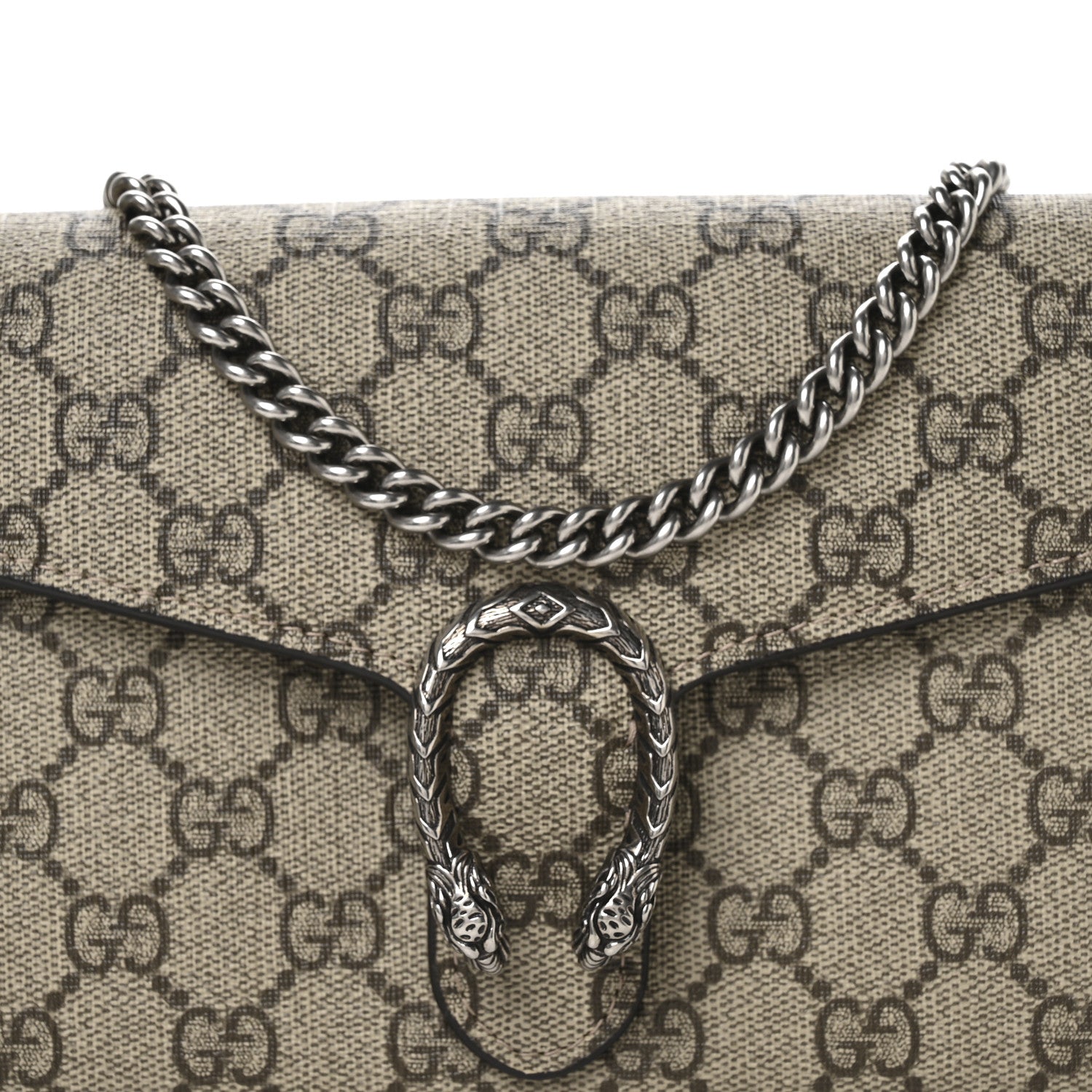 Gucci GG Supreme Monogram Mini Dionysus Chain Wallet Beige Taupe 8 of 11