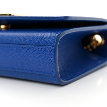 Saint Laurent Grain De Poudre Small Classic Monogram Kate Satchel Royal Blue 10 of 10