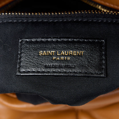 Saint Laurent Lambskin Quilted Small Loulou Puffer Monogram Chain Satchel Dark Honey 7 of 11