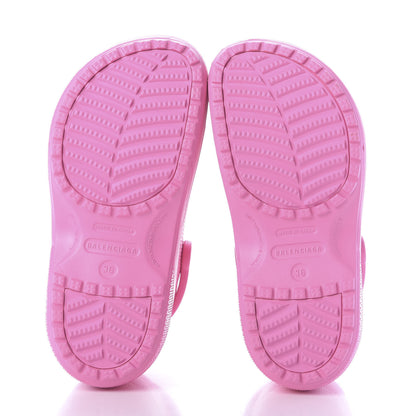 Balenciaga X CROCS Rubber Textured Womens Platform Sandals 36 Rose Bonbon 7 of 9