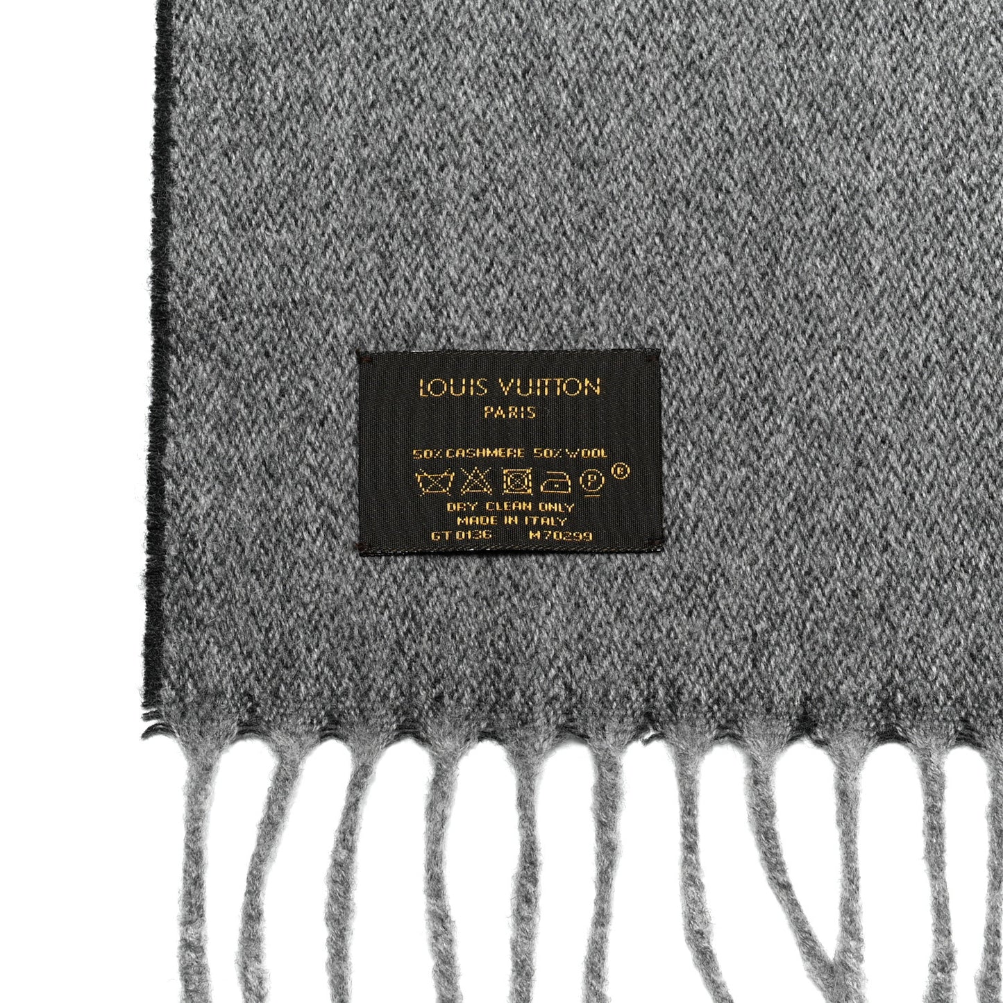 Cashmere Wool Monogram Gradient Scarf Black