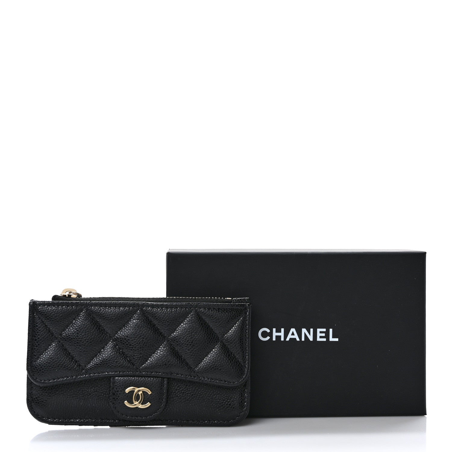 Chanel Caviar Quilted Flap Zip Card Holder Black 8 of 8
