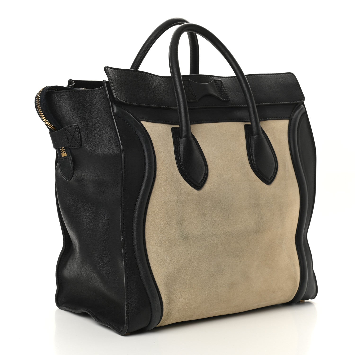 Celine Nubuck Smooth Calfskin Medium Luggage Black 3 of 14