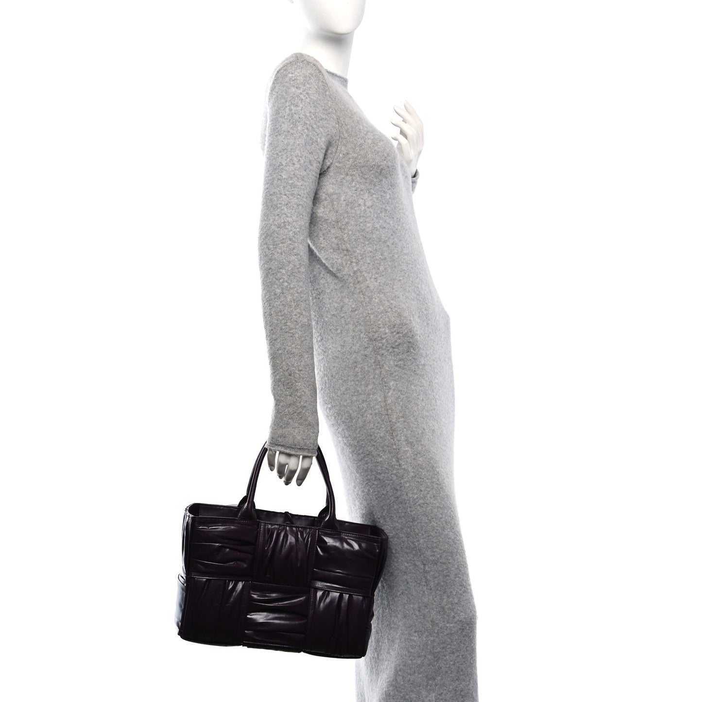 Foulard Intrecciato Pleated Medium Arco Tote Dark Mystic