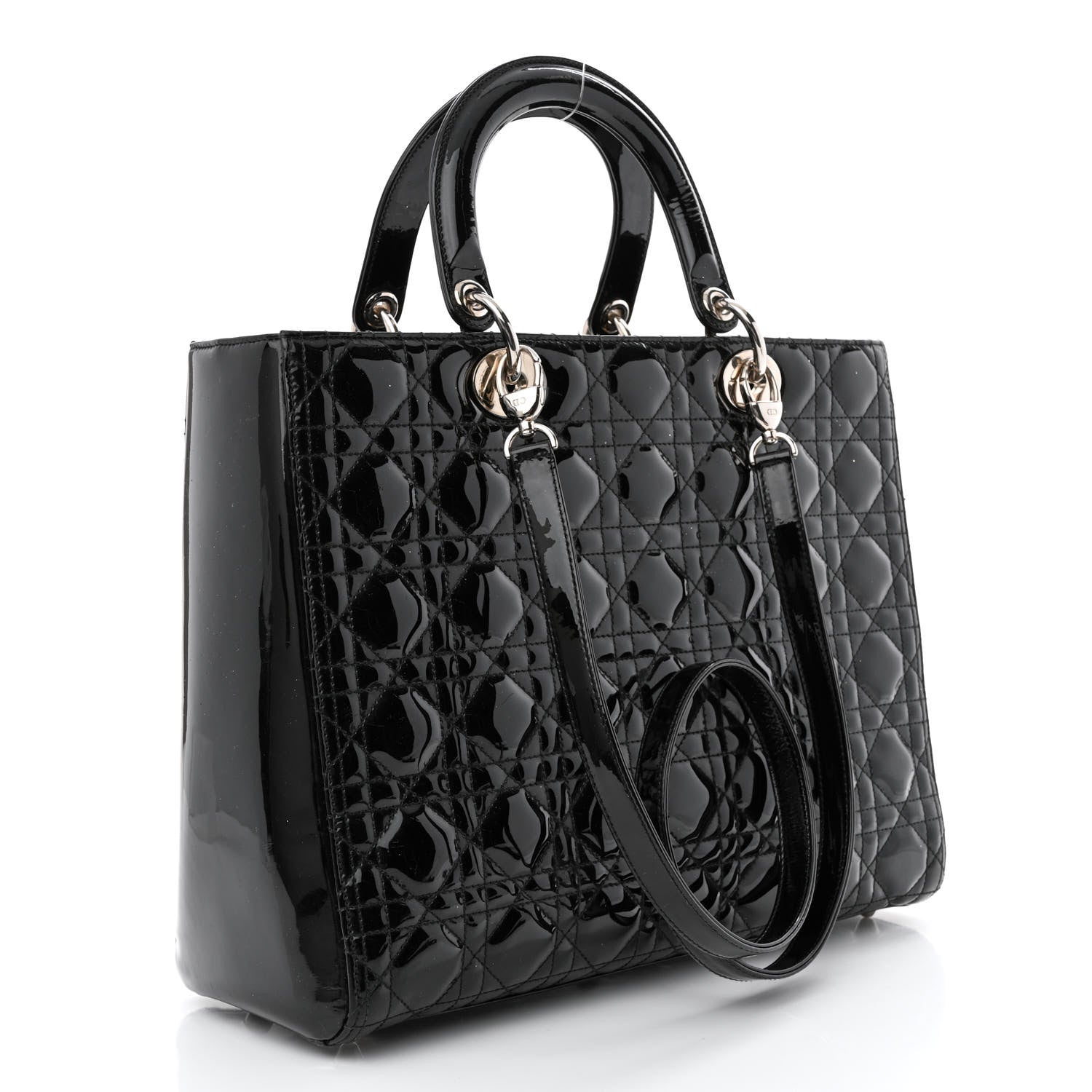 Christian Dior Patent Cannage Large Lady Dior Black 3 of 14
