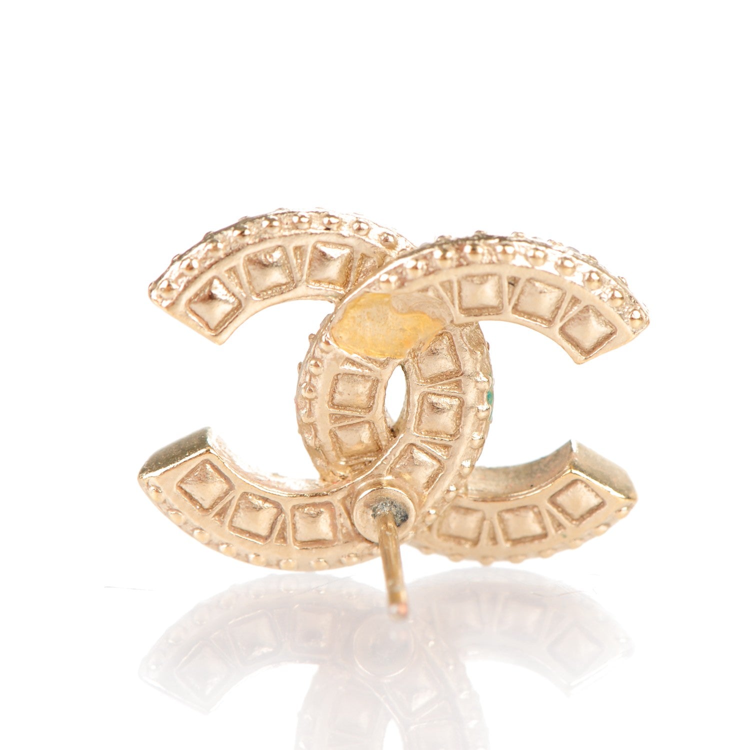 Chanel Crystal CC Earrings Gold 4 of 4