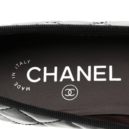 Chanel Aged Calfskin Quilted Cap Toe Ballerina Flats 36.5 Black 7 of 9