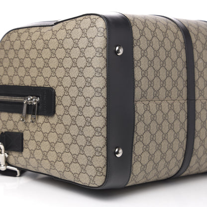 Gucci GG Supreme Monogram Selleria Calfskin Large Duffle Beige Ebony Black 7 of 10