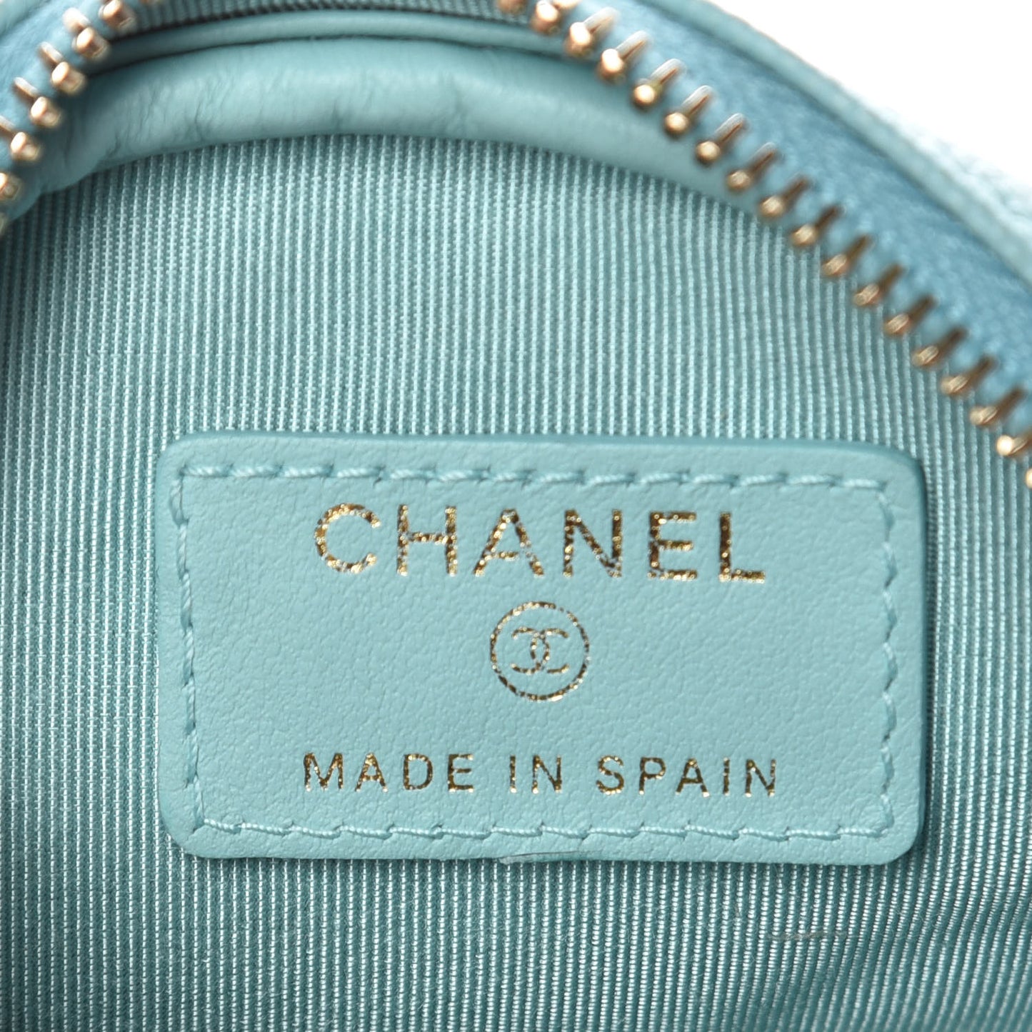 Caviar Quilted Zip Around Classic Coin Purse Light Blue