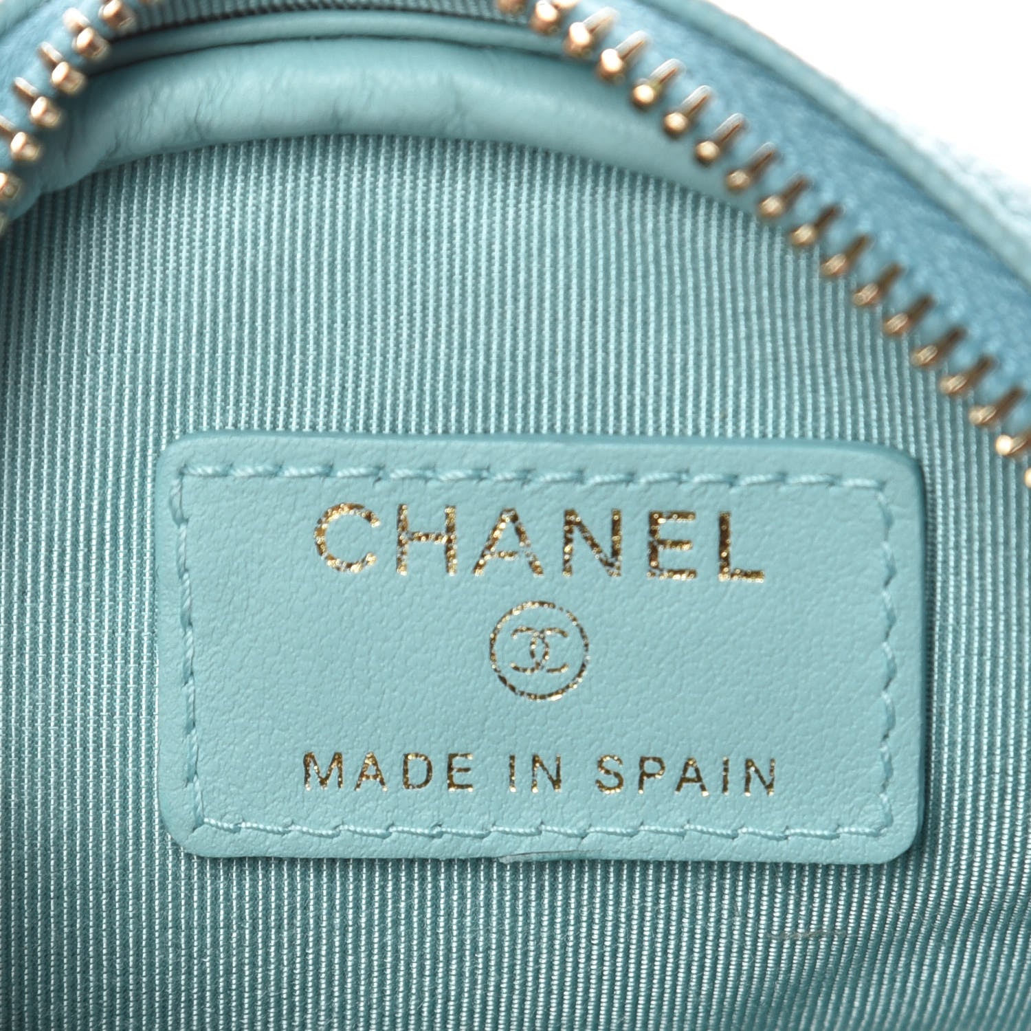 Chanel Caviar Quilted Zip Around Classic Coin Purse Light Blue 6 of 8