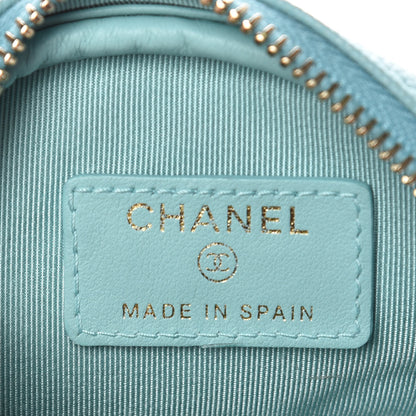 Chanel Caviar Quilted Zip Around Classic Coin Purse Light Blue 6 of 8