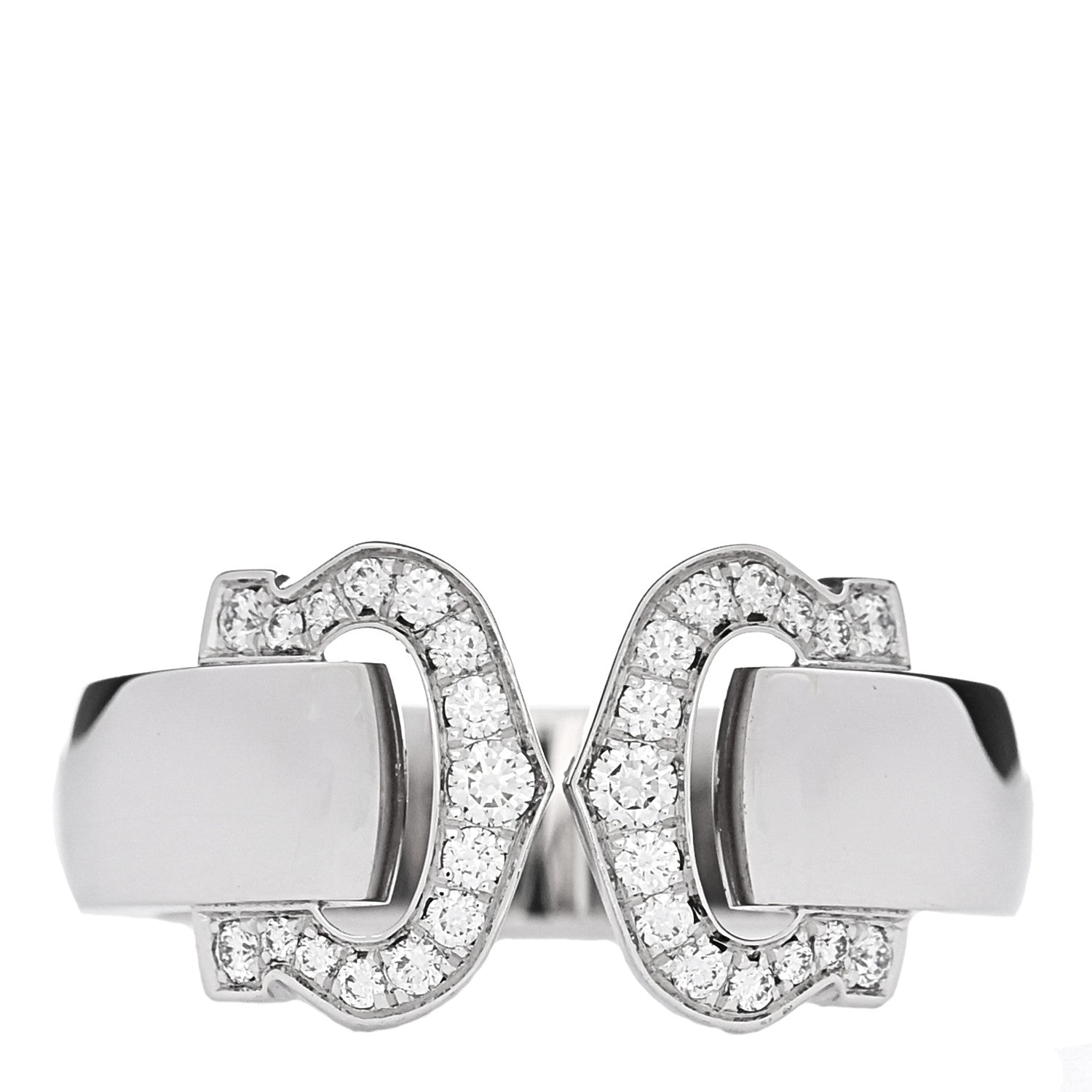 Cartier 18K White Gold Diamond C De Cartier Ring 50 5.5 1 of 4