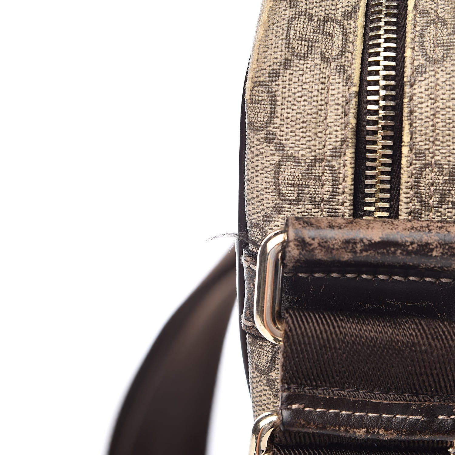 Gucci GG Plus Monogram Selleria Calfskin Medium Messenger Bag Beige Ebony Cocoa Dark Chocolate 10 of 20