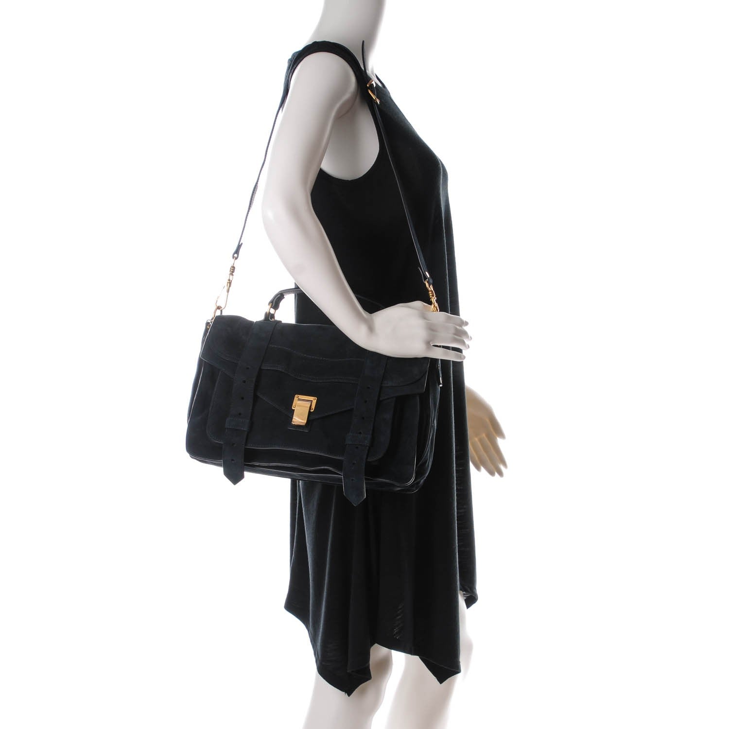 Proenza Schouler Suede Medium PS1 Satchel Navy 2 of 8