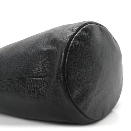 Chanel Caviar Deauville Drawstring Bucket Bag Black 9 of 10