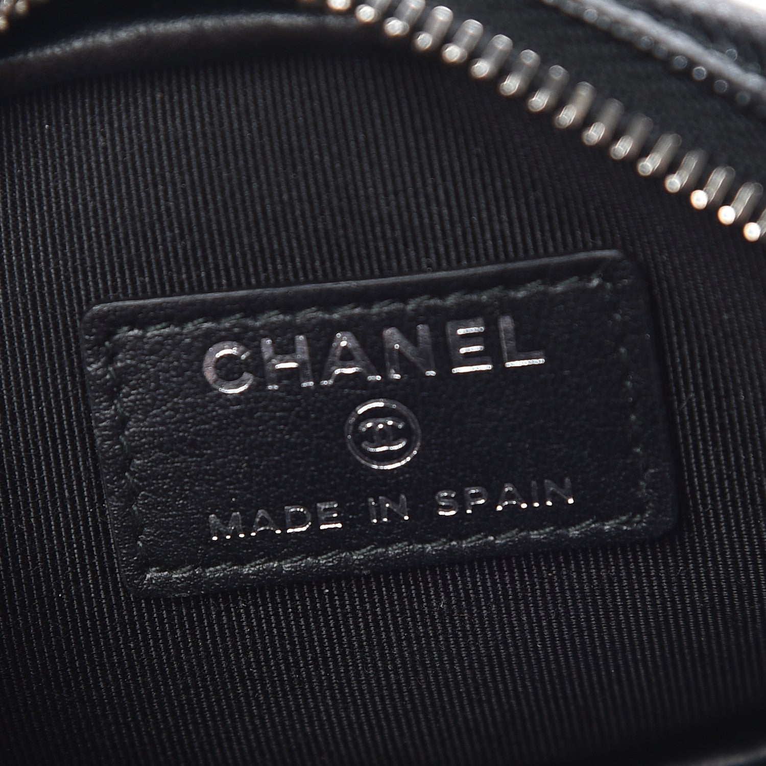 Chanel Iridescent Caviar Quilted Zip Around Classic Coin Purse Black 6 of 8