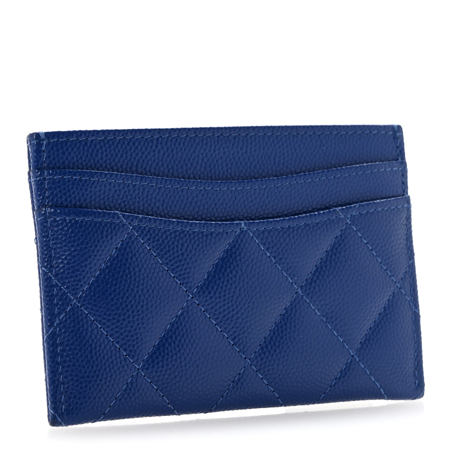 Chanel Caviar Quilted Card Holder Blue 3 of 10