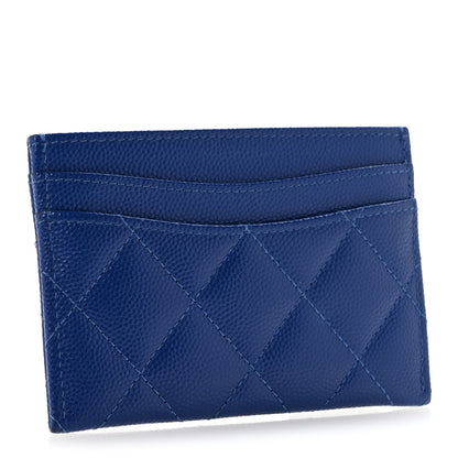 Chanel Caviar Quilted Card Holder Blue 3 of 10