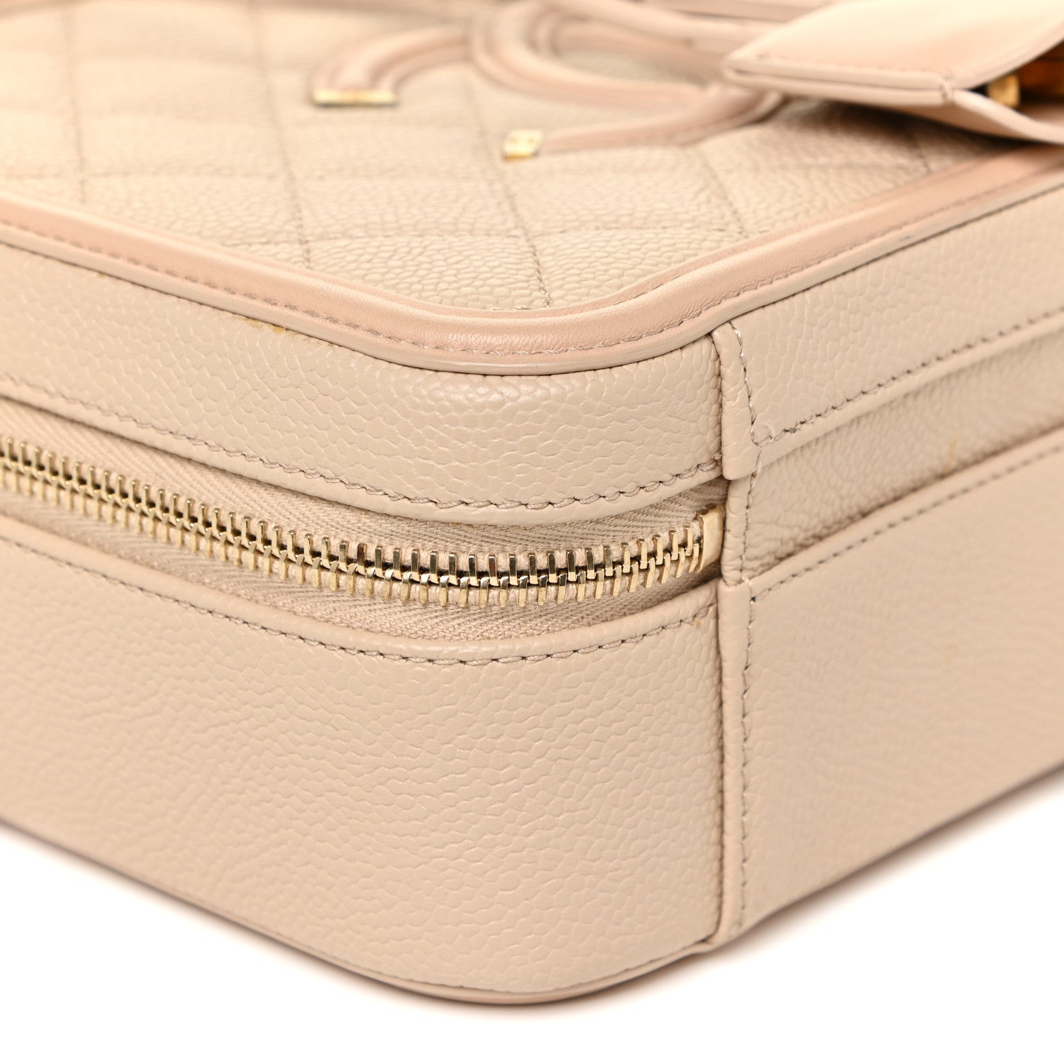 Chanel Caviar Quilted Medium CC Filigree Vanity Case Beige 9 of 11