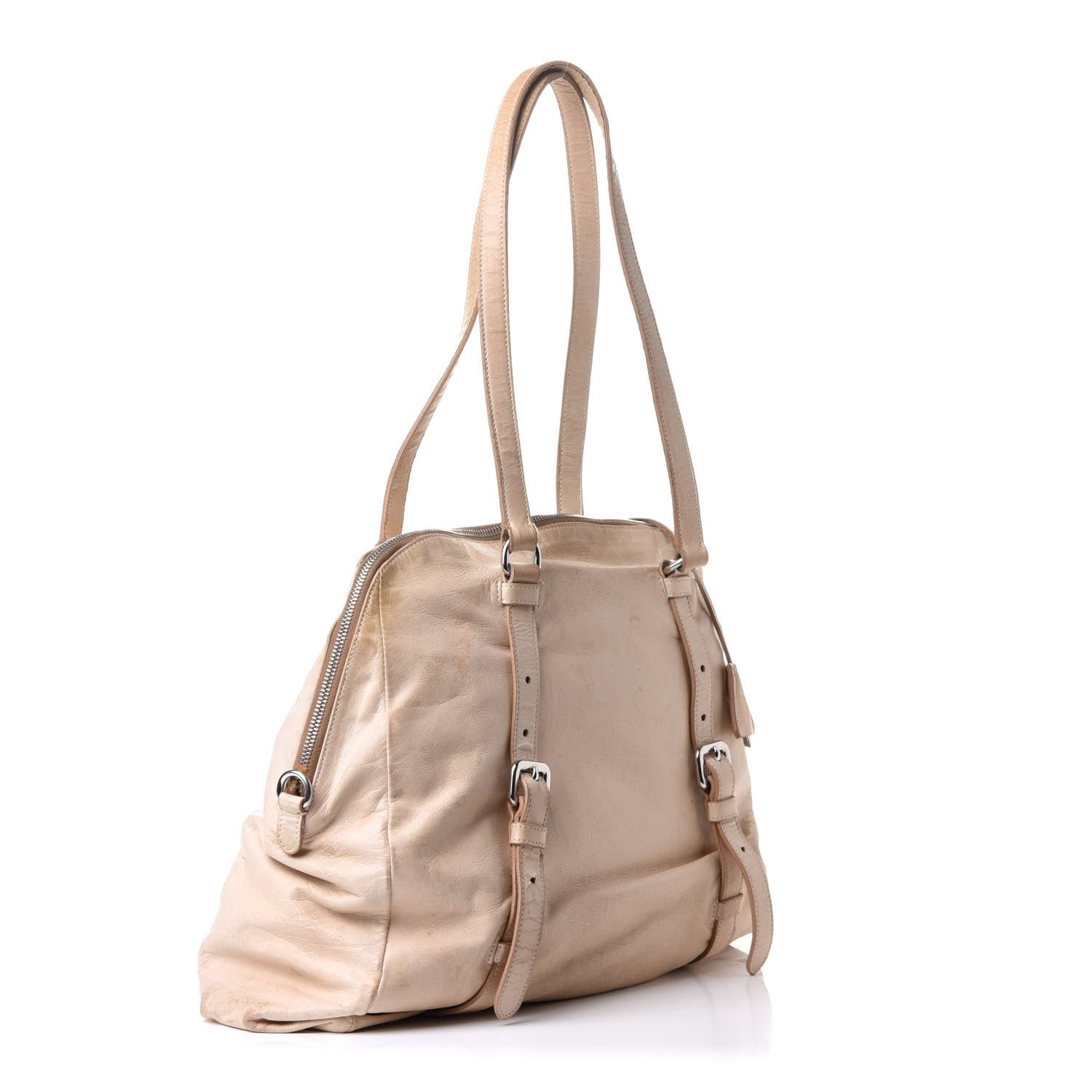 Prada Soft Calf Shopper Tote Talco 2 of 10