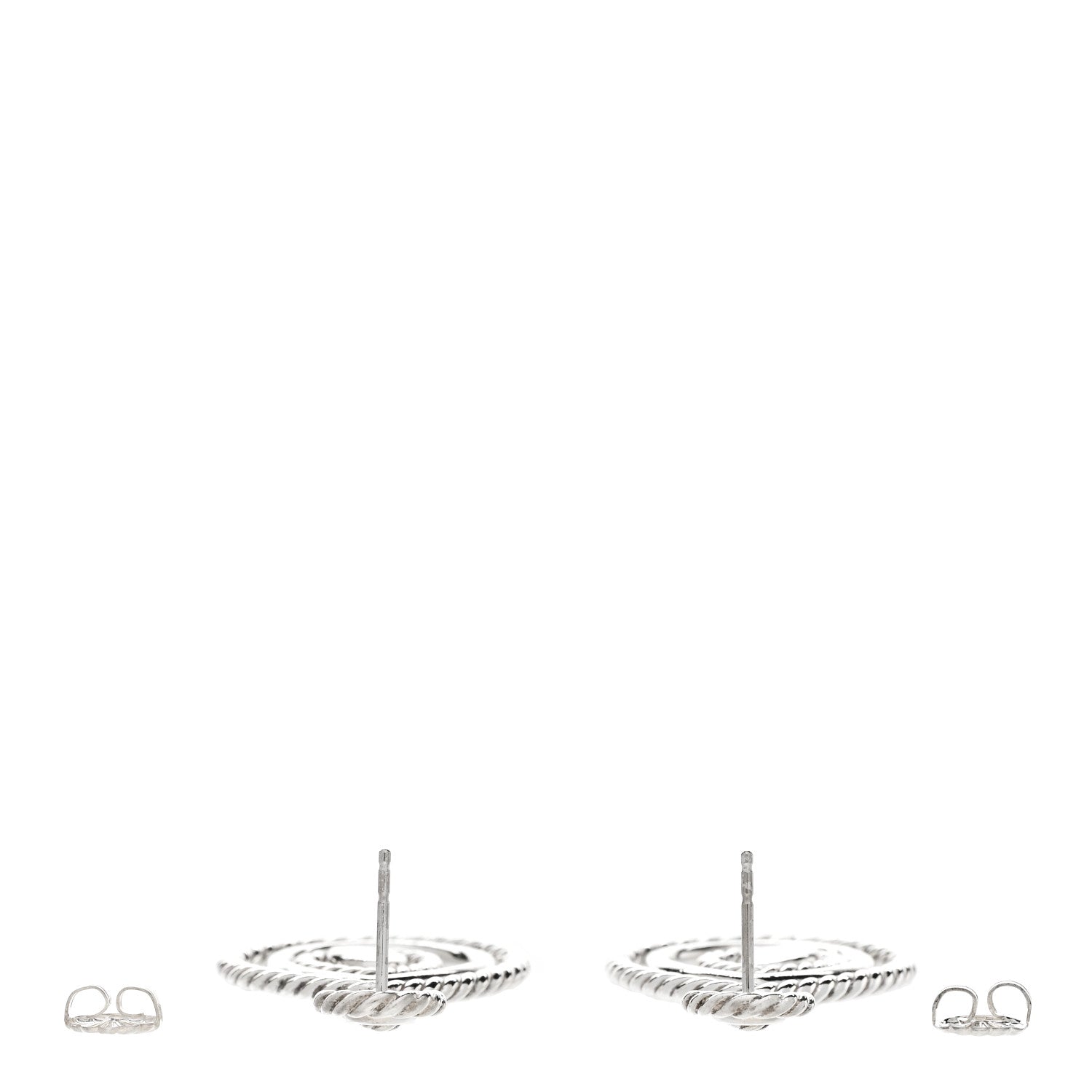 David Yurman Sterling Silver Diamond Cable Classic Teardrop Earrings 3 of 4