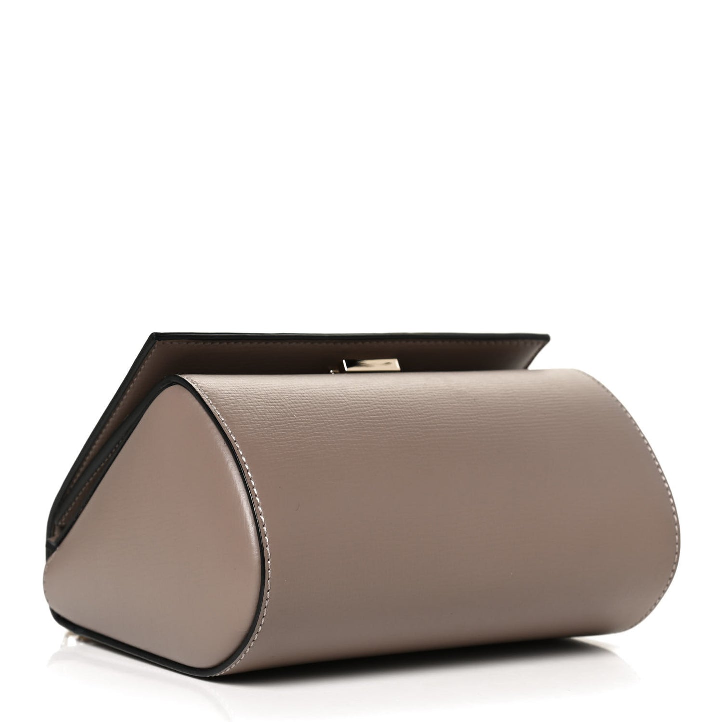 Textured Calfskin Mini Pandora Box Chain Crossbody Bag Mastic