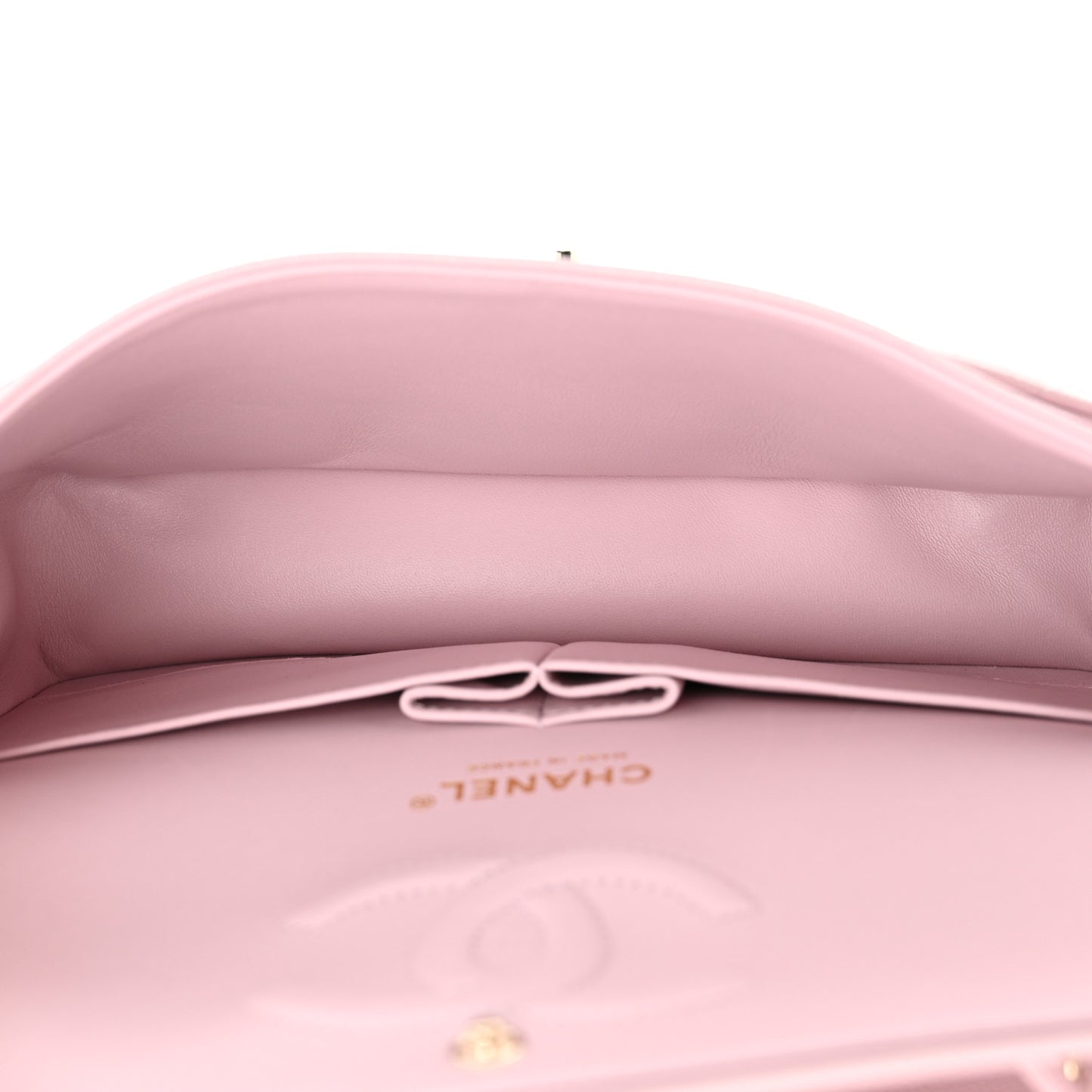 Caviar Quilted Medium Double Flap Light Pink