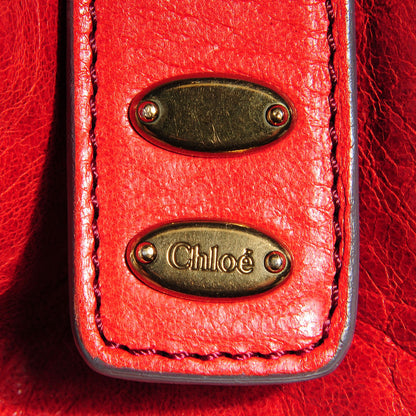 Chloe Leather Heloise Satchel Red 10 of 10