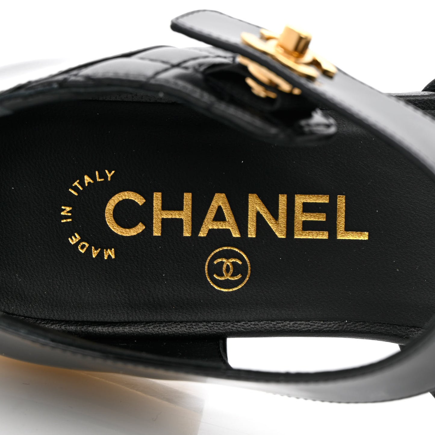 Patent Lambskin Quilted Cap Toe Ballerina Flats 38.5 Black