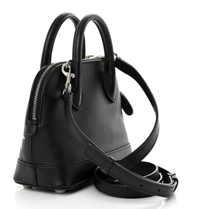 Balenciaga Grained Calfskin Graffiti Print Logo XXS Ville Top Handle Bag Black Silver 3 of 11
