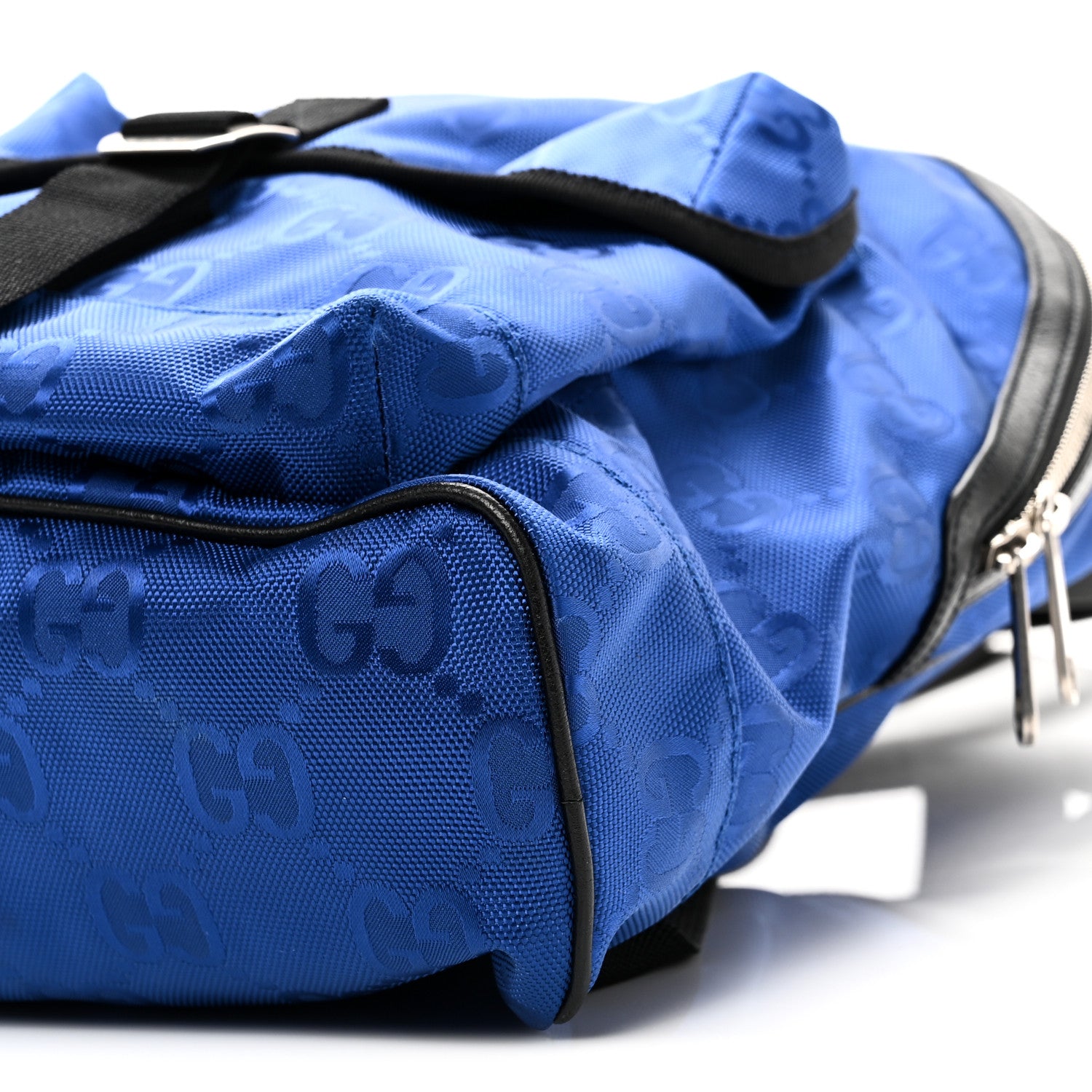 Gucci Econyl Nylon Monogram Off The Grid Backpack Guilted Blue Black 11 of 11