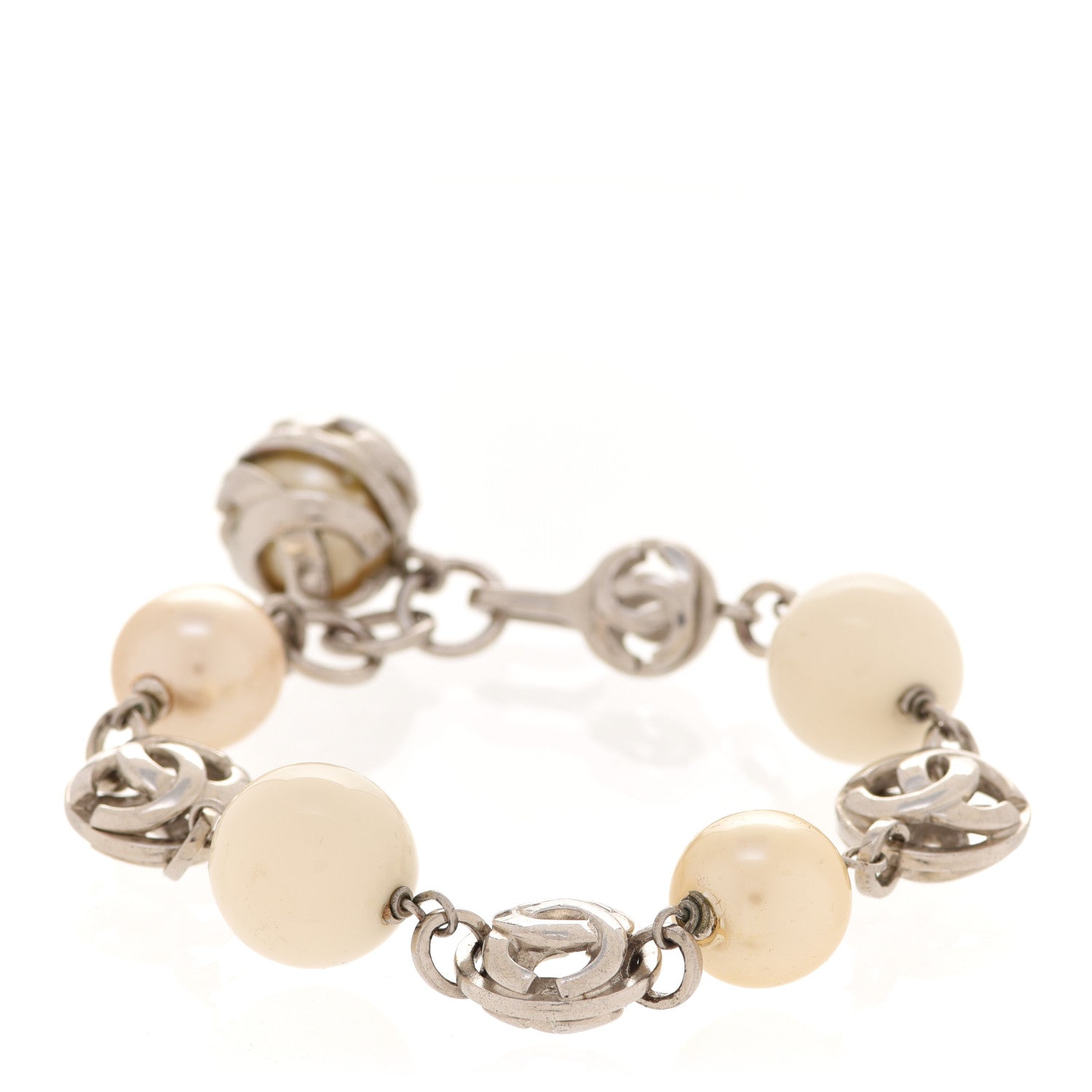 Chanel Pearl CC Bracelet Silver 1 of 5