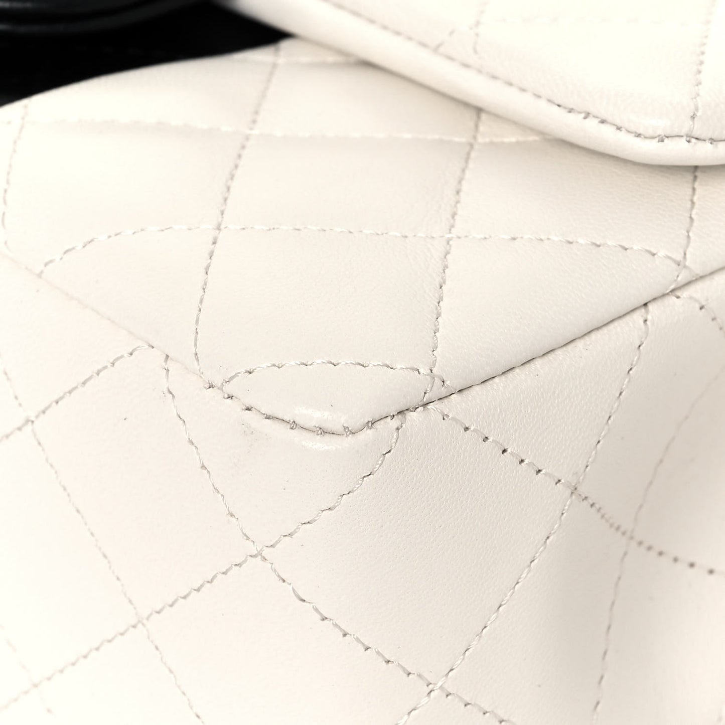 Lambskin Quilted Mini Rectangular Flap White Black