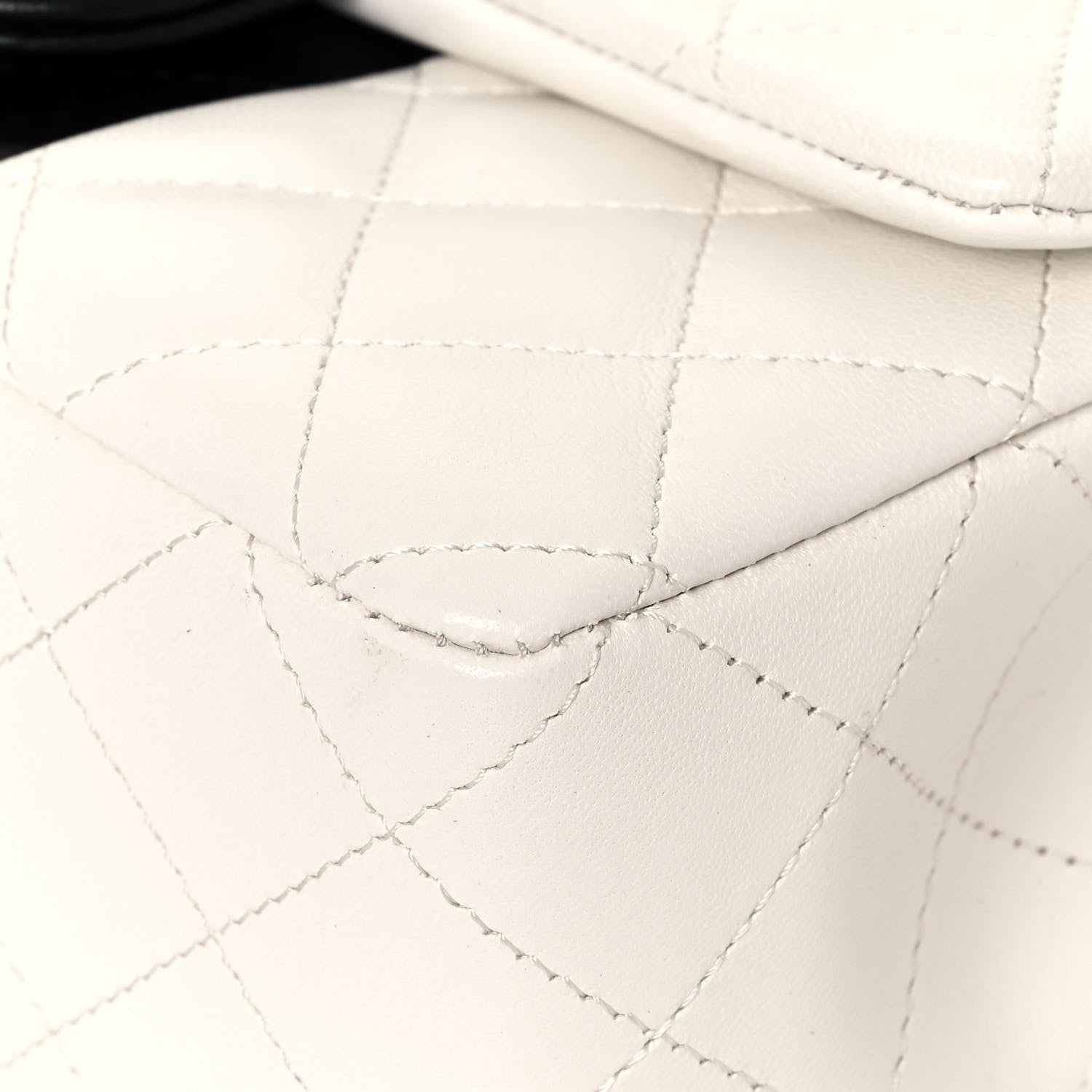 Chanel Lambskin Quilted Mini Rectangular Flap White Black 10 of 13