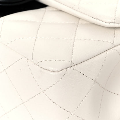 Chanel Lambskin Quilted Mini Rectangular Flap White Black 10 of 13