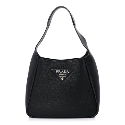 Prada Vitello Daino Dynamique Hobo Black 1 of 11