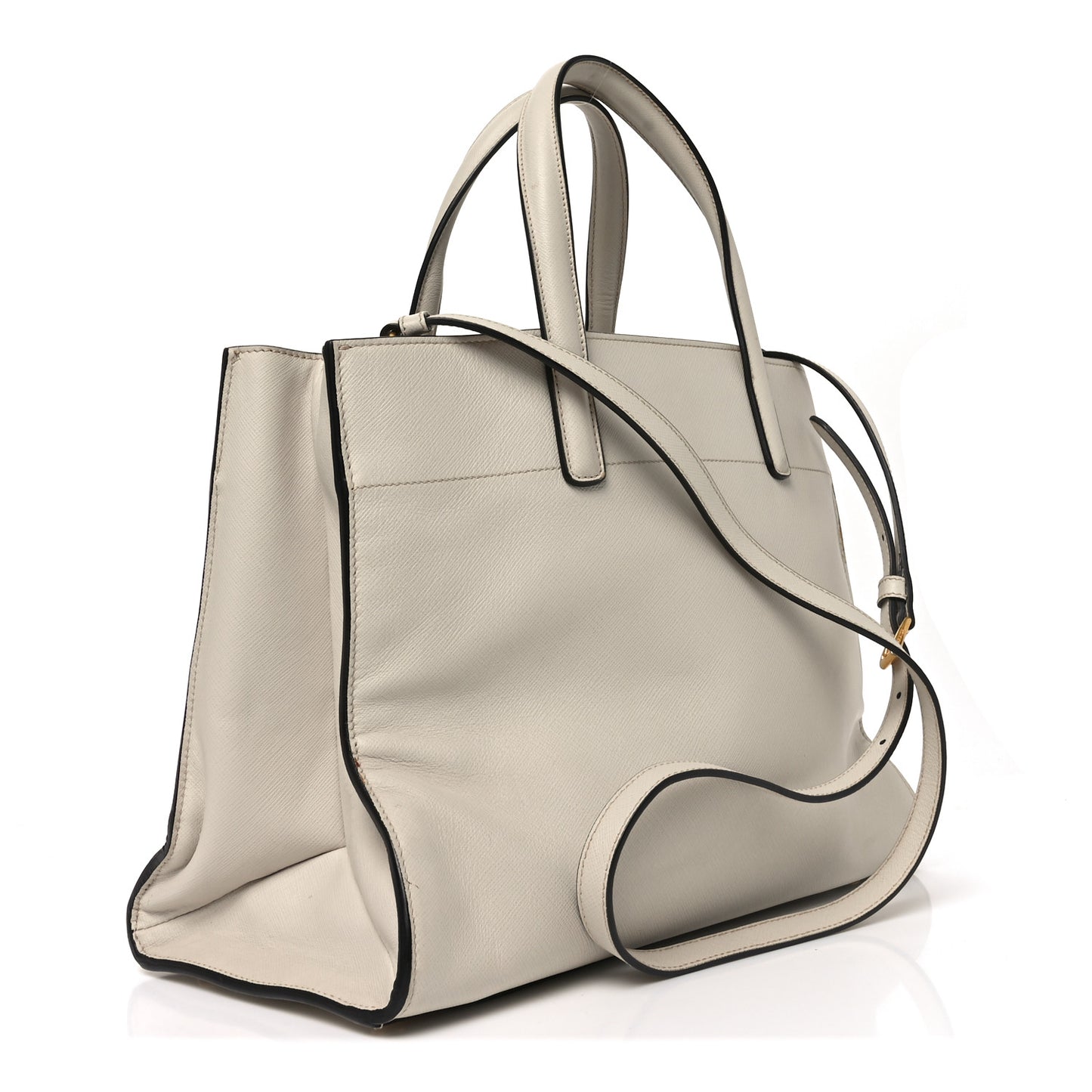 Saffiano Soft Triple Pocket Tote Pomice