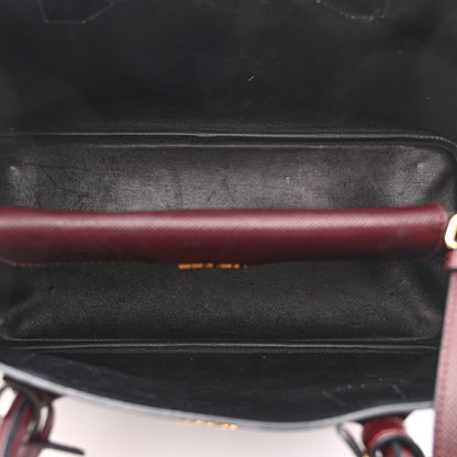 Prada Saffiano Cuir Medium Double Bag Granato Marmo 5 of 10