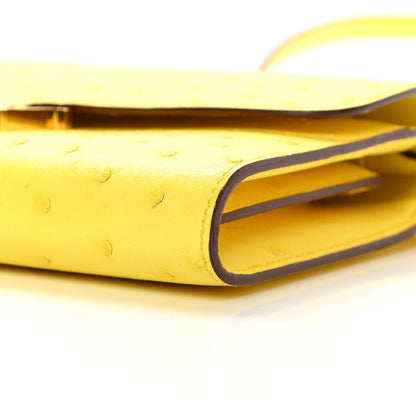 Hermes Ostrich Constance Long Wallet To Go Jaune Citron 10 of 11