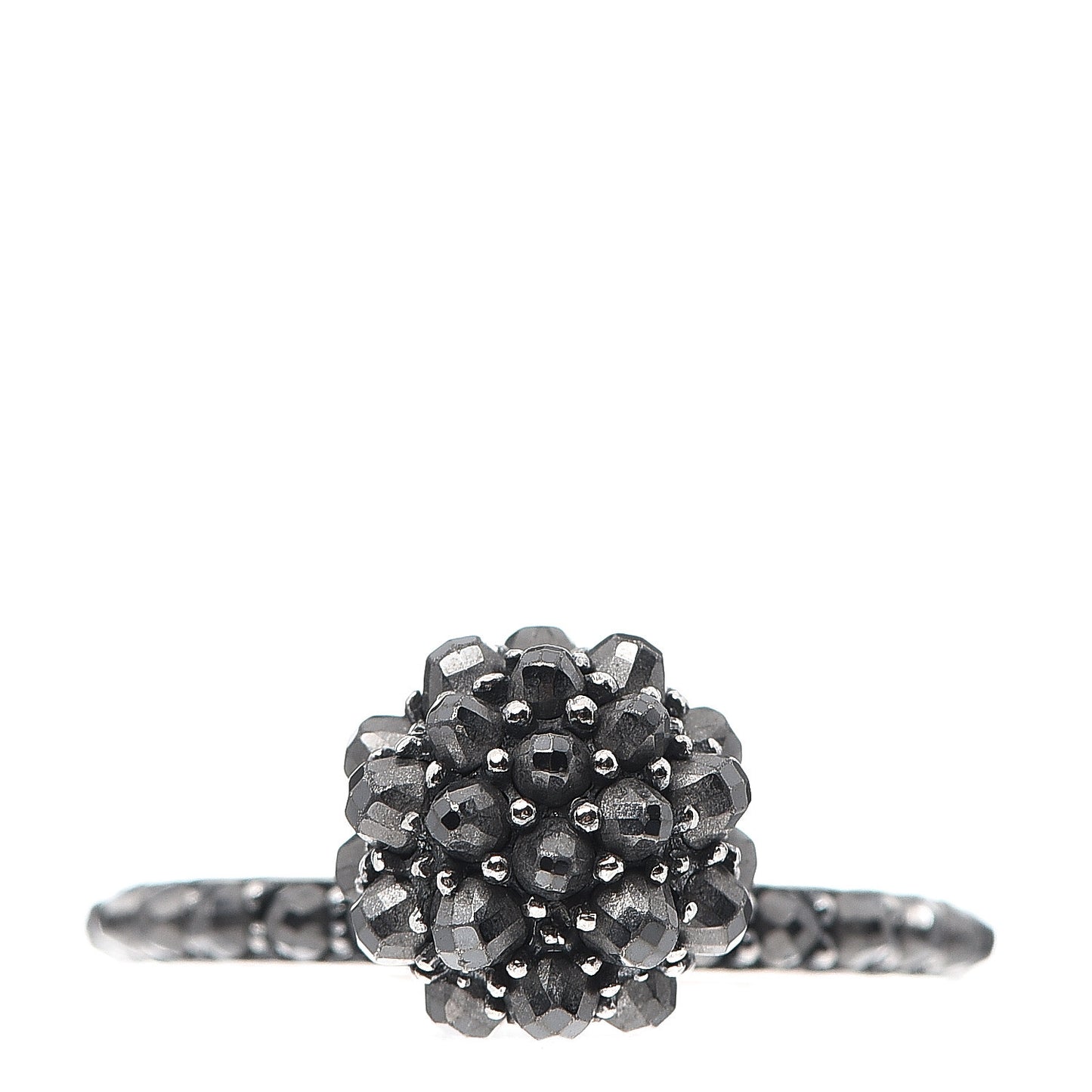 Sterling Silver Hematine Cable Berries Ring 57 8