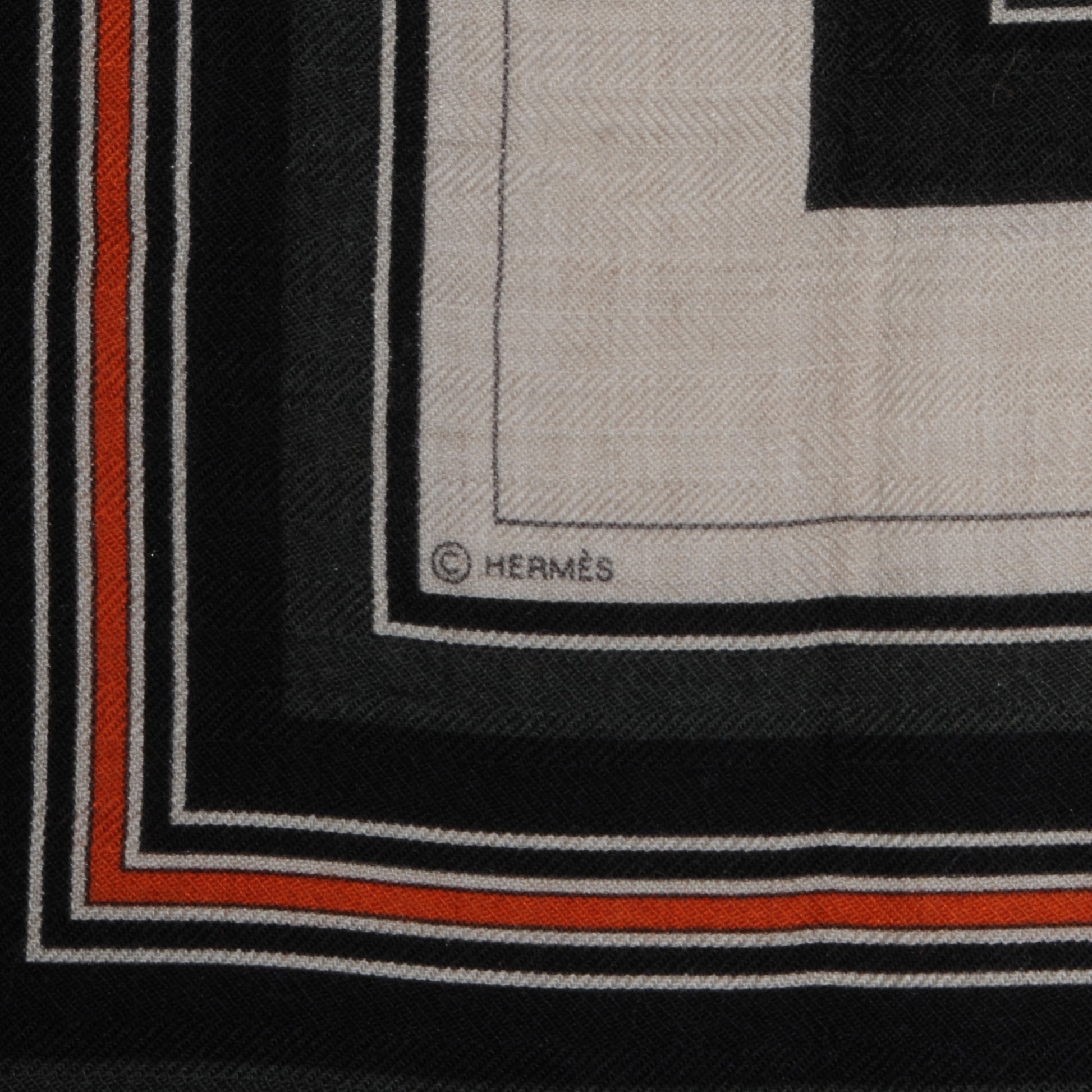 Hermes Cashmere Silk Missing Horse Fringed Scarf 100 4 of 5