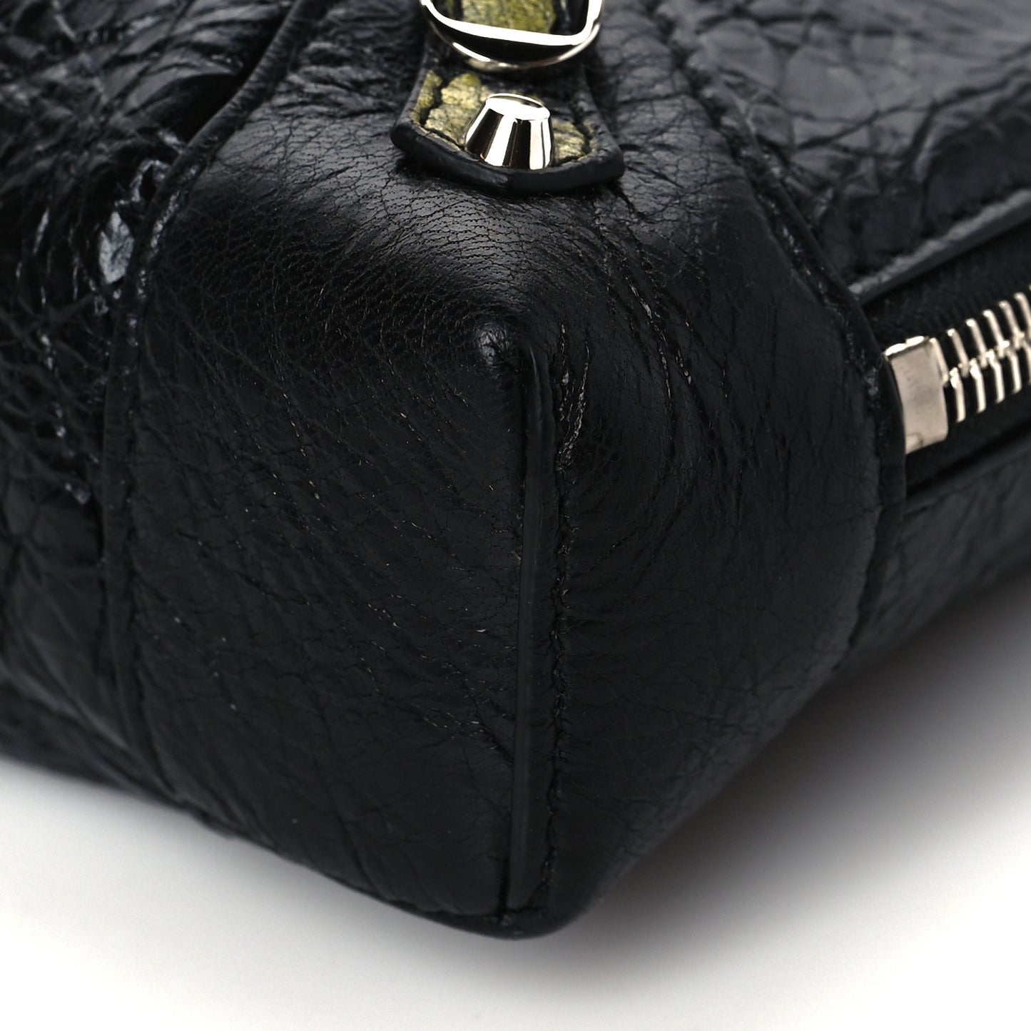Agneau Classic Silver Hardware Graffiti Reporter XS Black