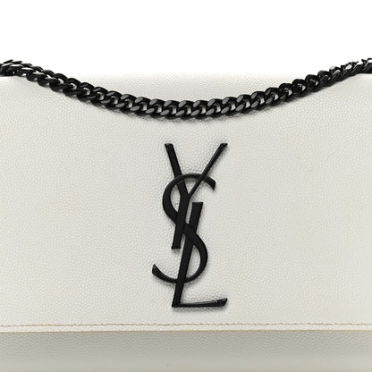 Saint Laurent Grain De Poudre Small Monogram Kate Satchel Porcellana Black 7 of 12