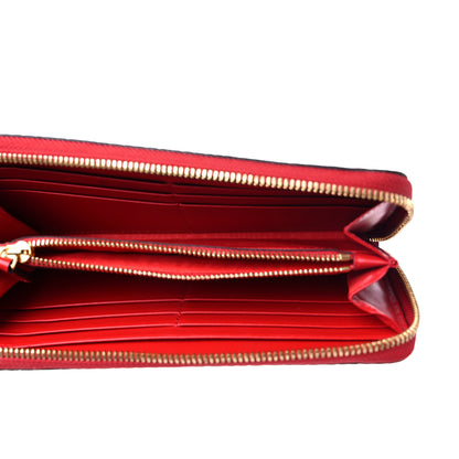 MCM Visetos Large Zip Around Wallet Cognac Red 5 of 11