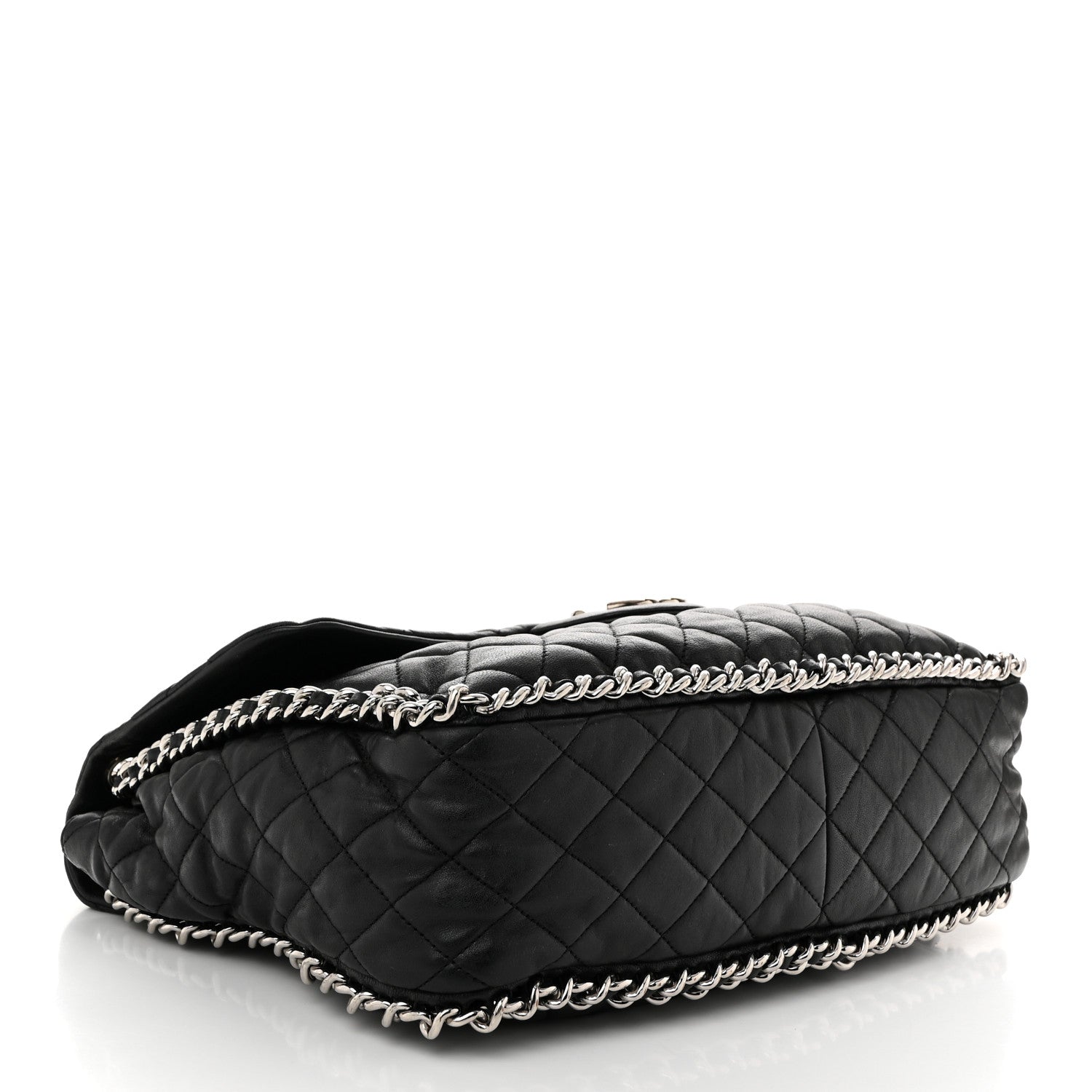 Chanel Washed Lambskin Quilted Maxi Chain Around Flap Black 4 of 11
