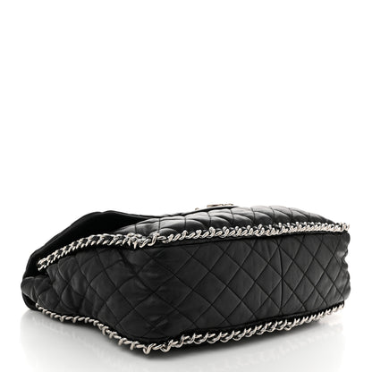 Chanel Washed Lambskin Quilted Maxi Chain Around Flap Black 4 of 11