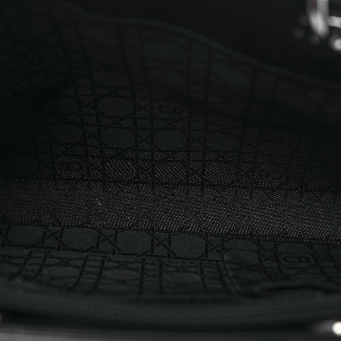 Glazed Calfskin Large Lady Dior Tote Black