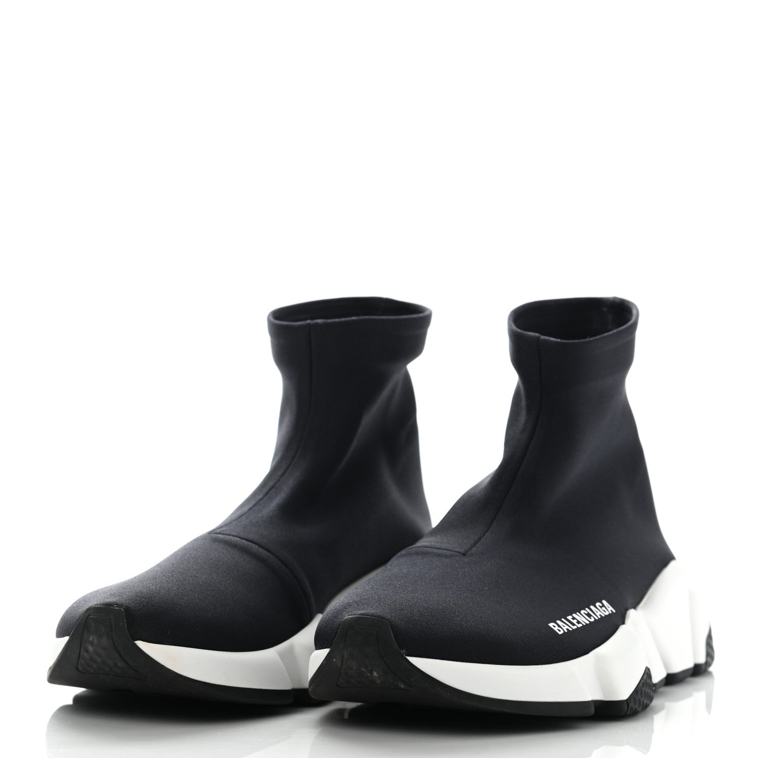 Balenciaga Neoprene Knit Womens Speed Sneakers 35 Black White 3 of 11